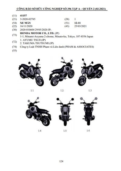 Hình ảnh đăng ký bản quyền cho mẫu xe mới của Honda Việt Nam