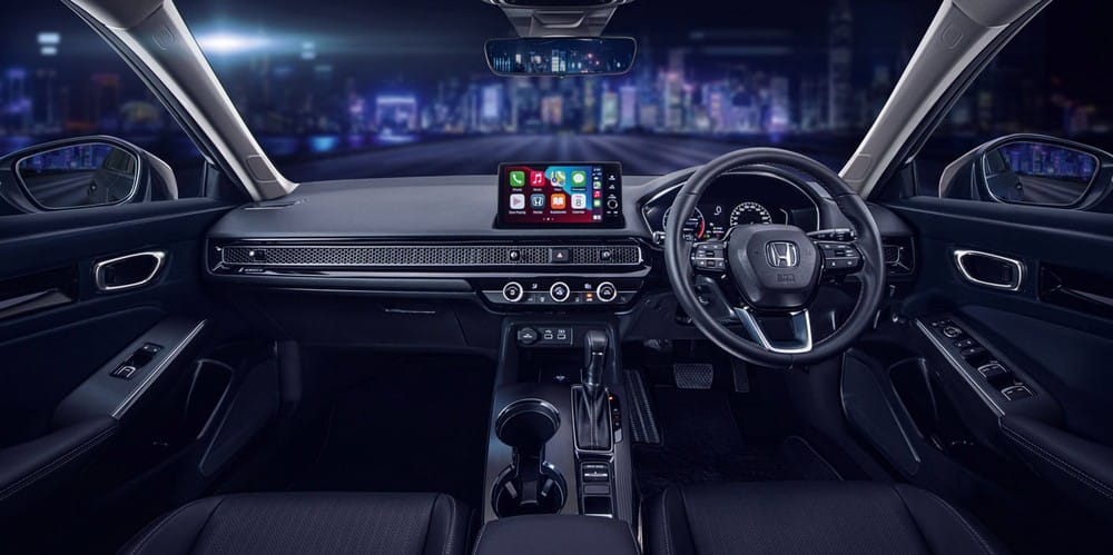 Honda Civic 2022 ở Singapore có 2 màn hình 7 inch và 9 inch trong nội thất