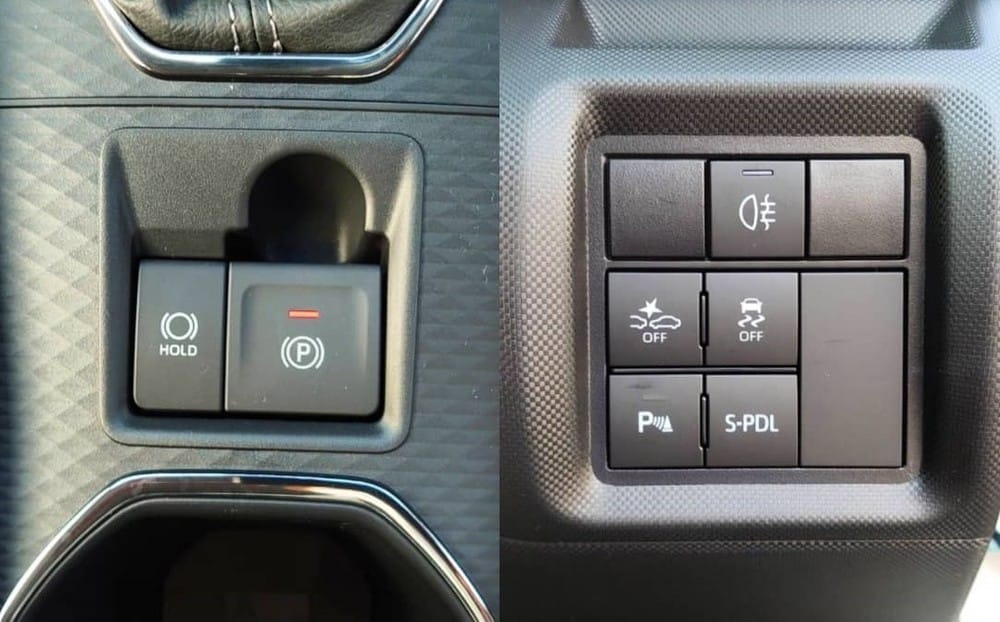 Tương tự bản thường, Toyota Raize Hybrid 2022 cũng có thêm phanh tay điện tử và tự động giữ phanh tạm thời mới