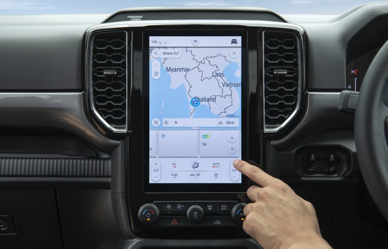 Ford Ranger XLT 2022 có màn hình trung tâm 10,1 inch nằm dọc